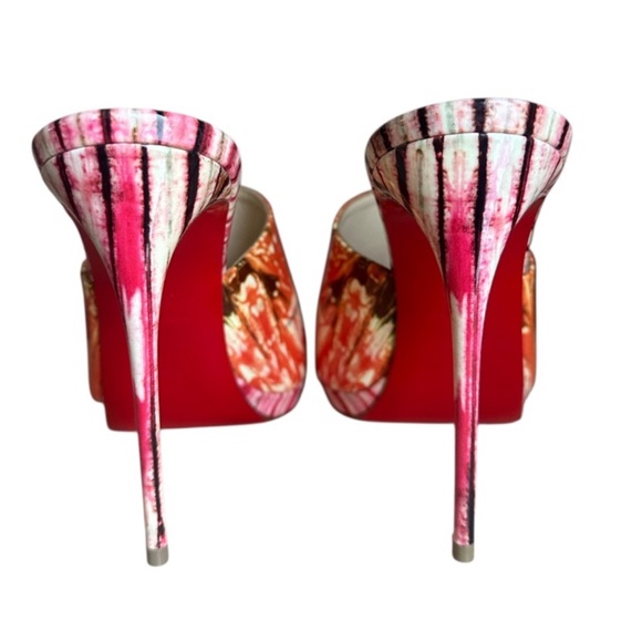 Christian Louboutin PIGAMULE 120 PATENT BAZIN Pompadour 120mm RETAIL 995 - Picture 6 of 9